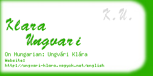 klara ungvari business card