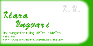 klara ungvari business card